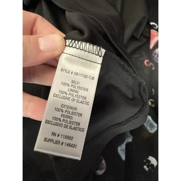 Olsenboye Gem Stone Diamond Chiffon Fit & Flare Mini Dress XL babydoll Sheer - Picture 6 of 7